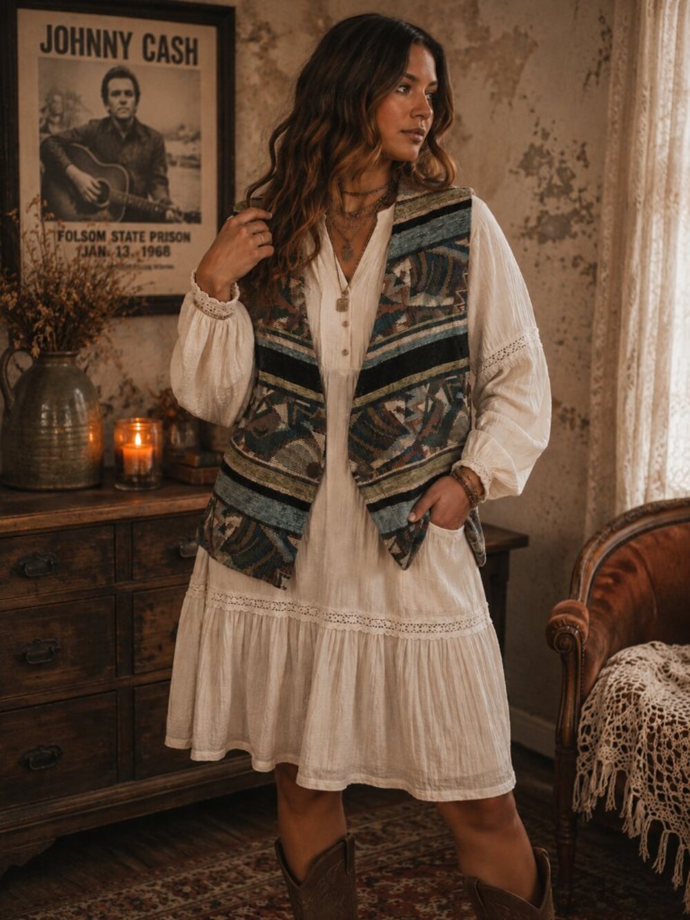 Vintage Southwestern Woven Vest